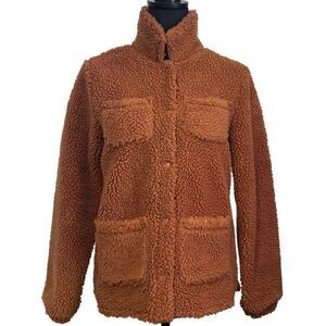 J. Crew Crewcuts‎ Girls' Brown shirt-jacket in sherpa, SZ XL (12-14)